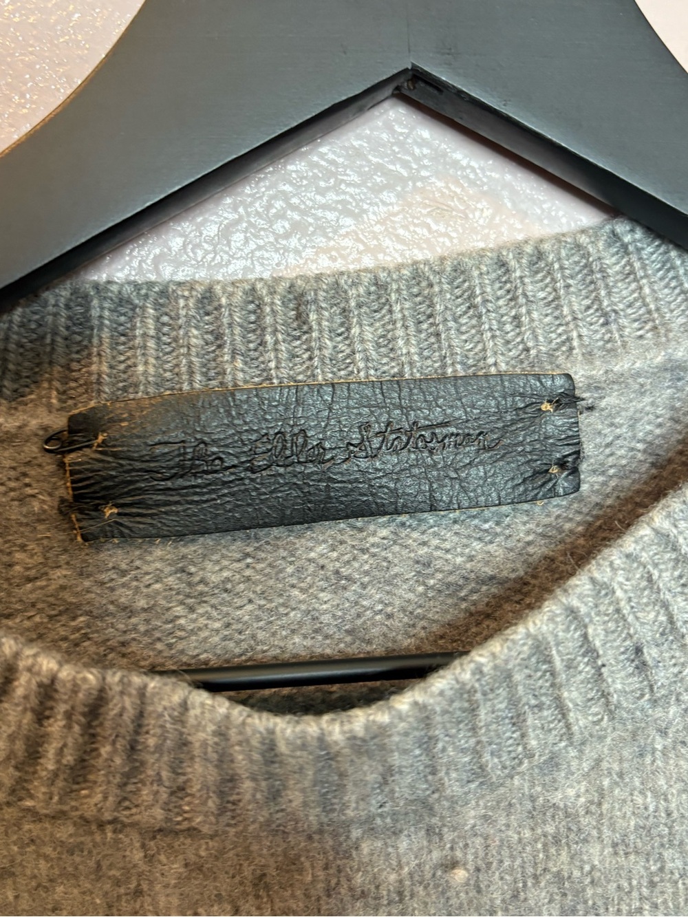 The Elder Statesman Gray Wool Crewneck Sweater